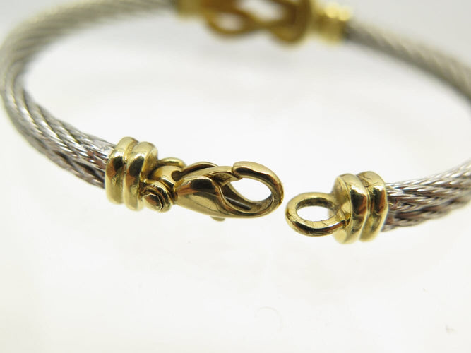 Bracelet FRED Force 10 Infinie - Bracelet grand modèle en or jaune 18k et acier 58 Facettes 271707