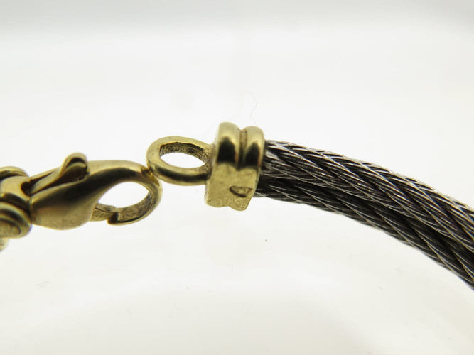 Bracelet FRED Force 10 Infinie - Bracelet grand modèle en or jaune 18k et acier 58 Facettes 271707