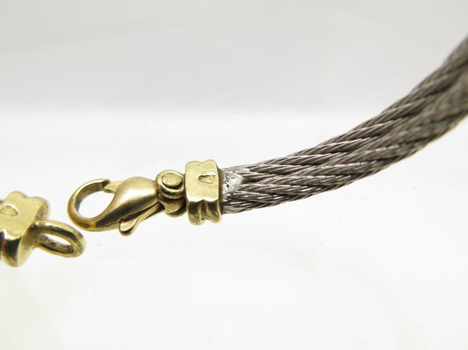 Bracelet FRED Force 10 Infinie - Bracelet grand modèle en or jaune 18k et acier 58 Facettes 271707