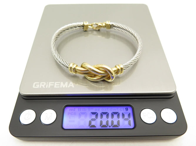 Bracelet FRED Force 10 Infinie - Bracelet grand modèle en or jaune 18k et acier 58 Facettes 271707