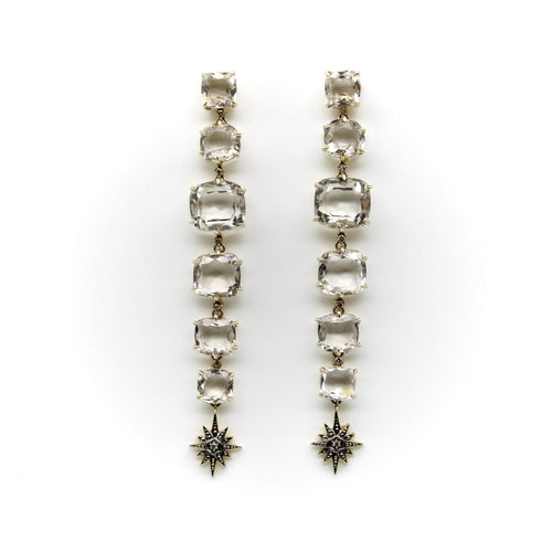 Boucles d'oreilles H. Stern Moonlight - Boucles d’oreilles pendantes en or 18k, cristal de roche et diamants 58 Facettes A2005X