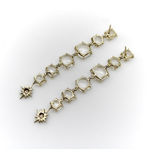 Boucles d'oreilles H. Stern Moonlight - Boucles d’oreilles pendantes en or 18k, cristal de roche et diamants 58 Facettes A2005X