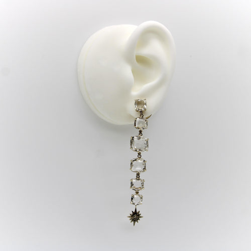 Boucles d'oreilles H. Stern Moonlight - Boucles d’oreilles pendantes en or 18k, cristal de roche et diamants 58 Facettes A2005X