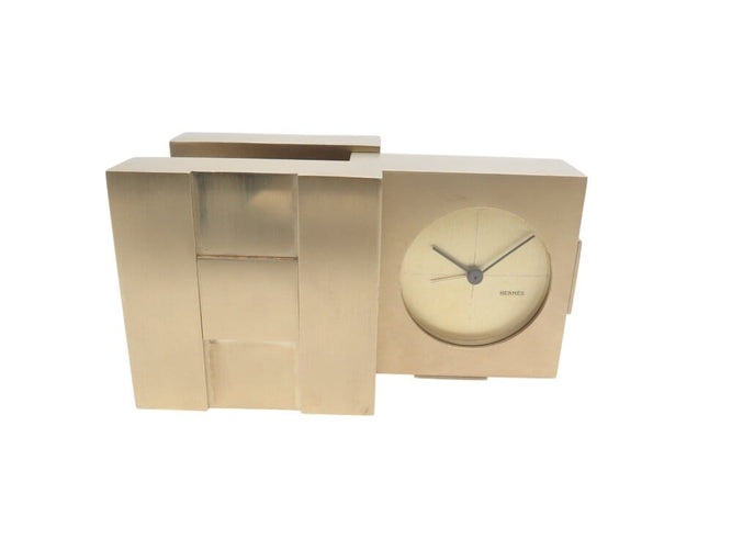 Montre vintage set HERMES pendule + briquet de table cubique plaque or clock & lighter 58 Facettes 267300