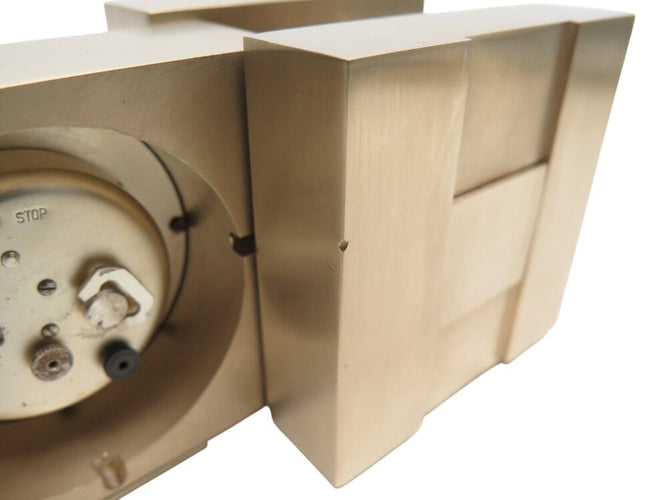 Montre vintage set HERMES pendule + briquet de table cubique plaque or clock & lighter 58 Facettes 267300