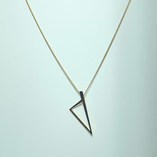 Pendente Pendente Corsica triangolo aperto in oro giallo 18 carati 2,4 g 58 Facettes 250006