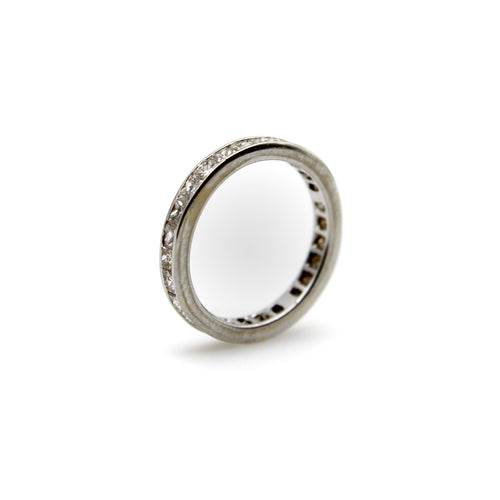 Bague Bague alliance éternité en or 18k et diamants taille princesse 58 Facettes