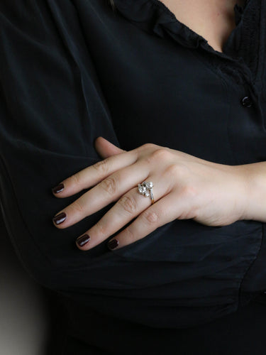 Bague 56 Belle Époque - Bague toi et moi en or 18k et platine, diamants 2 ct 58 Facettes 1200.5