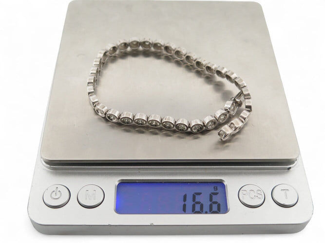 Bracelet Bracelet tennis rivière de diamants en or blanc 14 ct 2,1 ct 58 Facettes 268155