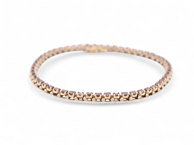 Bracelet Bracelet tennis rivière - 53 diamants fancy en or jaune 14 ct 58 Facettes 268156