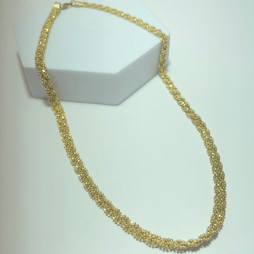Textured necklace Link in 18K yellow gold, 12.39 g 58 Facettes 250128