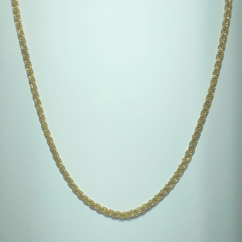 Textured necklace Link in 18K yellow gold, 12.39 g 58 Facettes 250128