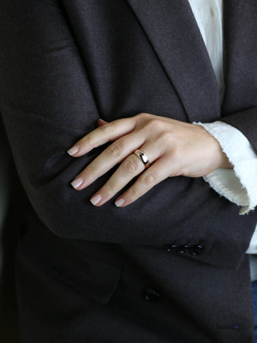 Bague 53.5 Bague jonc en or rose 18 carats avec diamant taille ancienne 0,40 ct 58 Facettes 1176.4