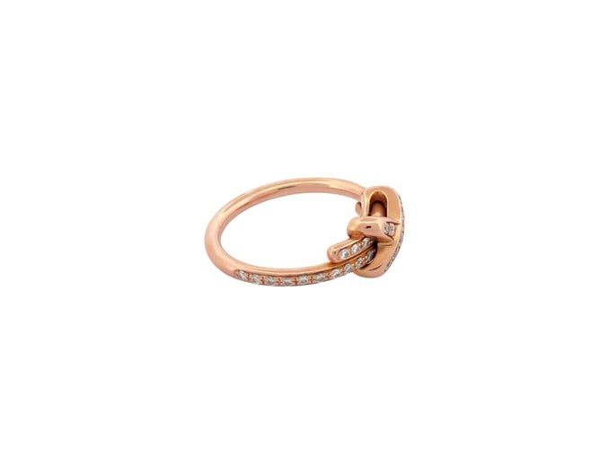 Bague 53 Chaumet Jeux de Liens - Bague en or rose 18k et diamants 0,35 ct T53 58 Facettes 268402