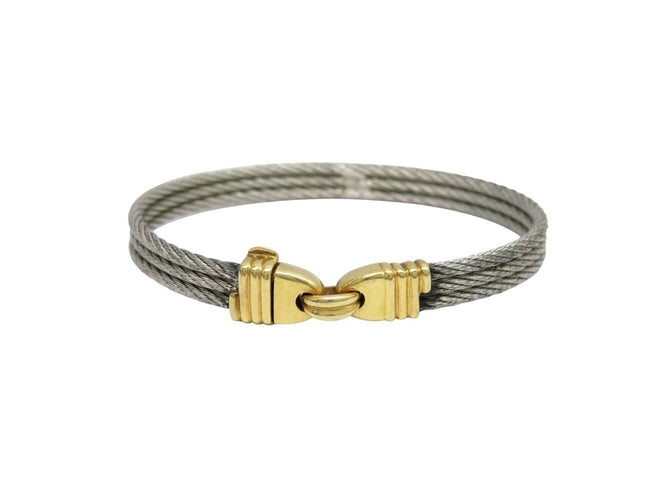 Bracelet FRED Force 10 - Bracelet câble en acier et or jaune 18k, 18 cm 58 Facettes 272738