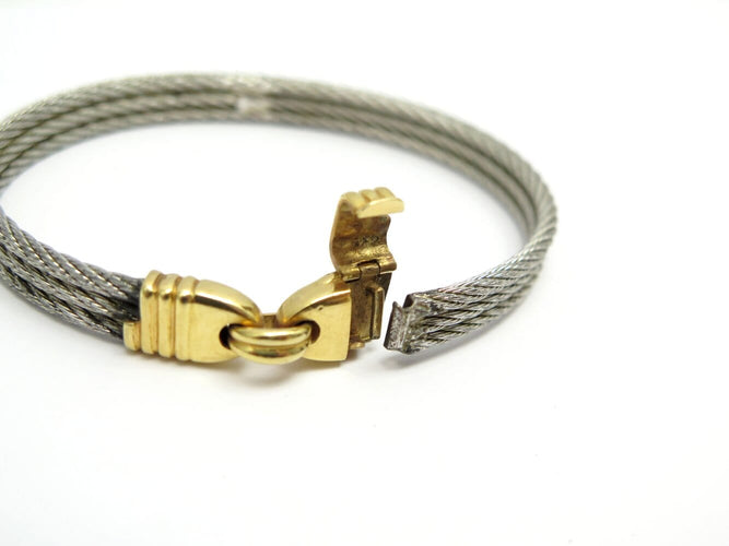 Bracelet FRED Force 10 - Bracelet câble en acier et or jaune 18k, 18 cm 58 Facettes 272738