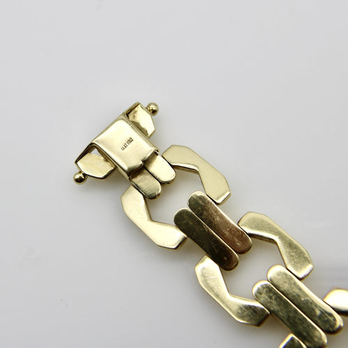 Bracelet Bracelet vintage à maillons alternés en or 14k 58 Facettes A1002X