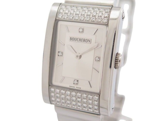 Montre Boucheron Reflet Icare - Montre quartz classique 34 mm en acier et diamants 58 Facettes 268397