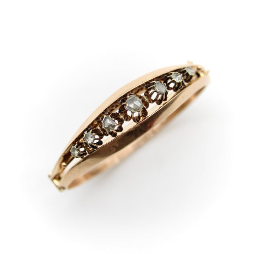Bracelet Victorien - Bracelet en or rose 14K et diamants taille rose 58 Facettes
