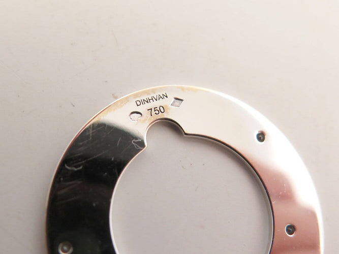 Collier collier DINH VAN pendentif cible or blanc 18k 6.3gr & diamants cordon baccarat 58 Facettes 272709