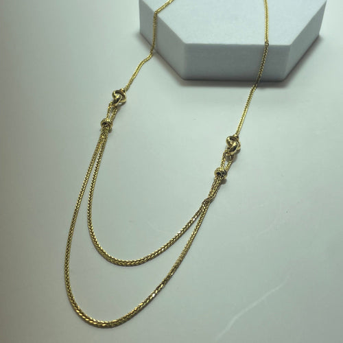 Dubbelradigt halsband i 18K gult guld, 4,65 g 58 Facettes 250307