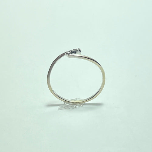 Ring 54 Åben ring i 18K hvidguld med 3 runde diamanter 58 Facettes 250343