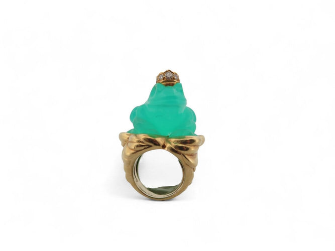 Bague 52 EVA SEGOURA - Bague Grenouille en or jaune 18k, rubis et diamants 58 Facettes 270130