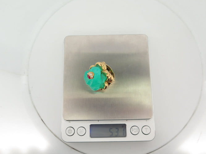 Bague 52 EVA SEGOURA - Bague Grenouille en or jaune 18k, rubis et diamants 58 Facettes 270130