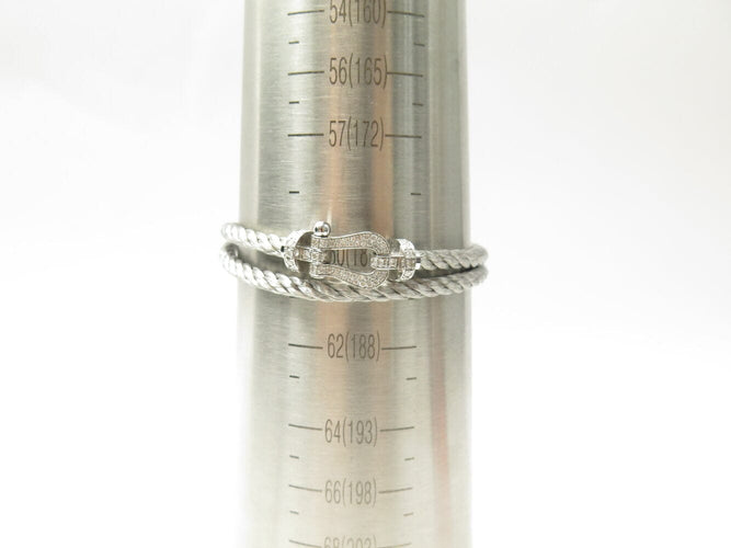 Bracelet FRED Grand Force 10 - Bracelet double tour en or blanc 18K et diamants 58 Facettes 271155