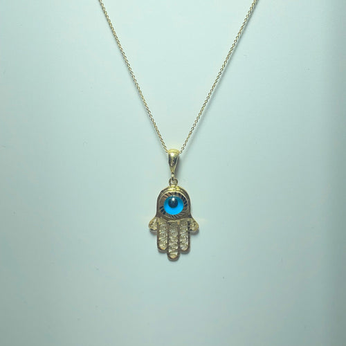 Přívěsek Ruka Fatimy ze žlutého zlata 18 karátů, 1,96 g 58 Facettes 250352