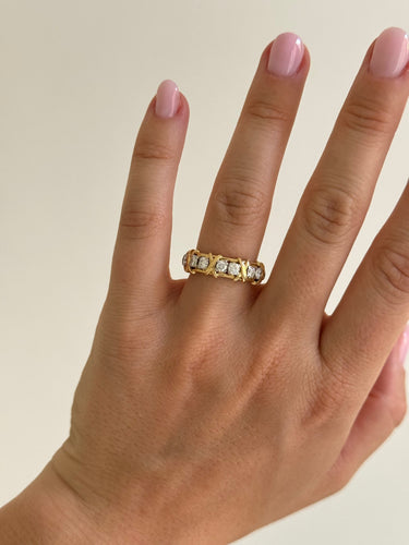 Bague 54 Tiffany & Co. - Bague seize diamants en or jaune 18k 58 Facettes