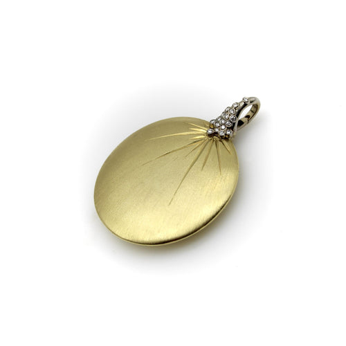 Pendentif Pendentif disque en or jaune et blanc 18k avec diamants 58 Facettes A2000I
