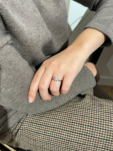 Bague 52.5 Bague solitaire Art déco en or blanc 18 carats et diamant 0,5 ct 58 Facettes 582