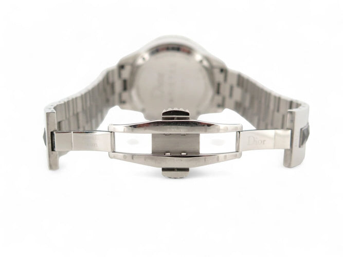 Montre Christian Dior Cristal - Montre chronographe en acier palladié sertie de diamants 58 Facettes 270228