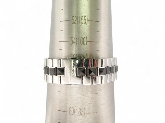 Montre Christian Dior Cristal - Montre chronographe en acier palladié sertie de diamants 58 Facettes 270228