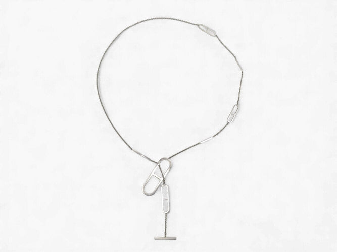 Collier Hermès Ever Chaine d’Ancre - Collier sautoir en argent 925, 77 cm 58 Facettes 271951