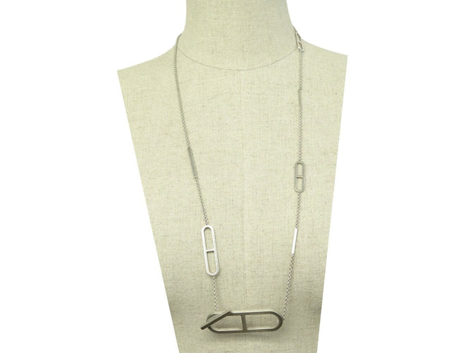 Collier Hermès Ever Chaine d’Ancre - Collier sautoir en argent 925, 77 cm 58 Facettes 271951