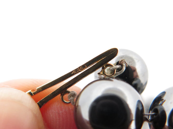 Collier Collier double rang de perles d’hématite en or jaune 18K et diamants 58 Facettes 272071