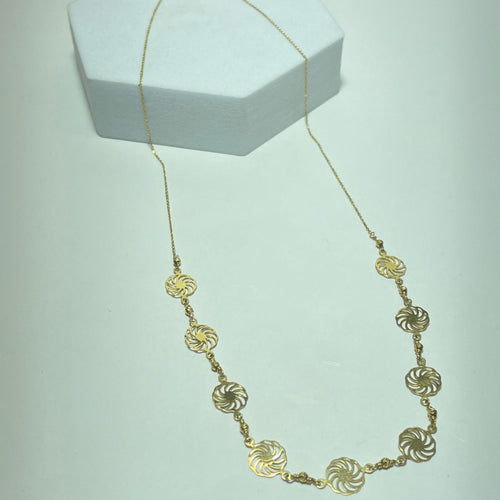 Halskæde Halskæde med gennembrudte cirkulære motiver i 18 karat gult guld 2,31 g 58 Facettes 250275