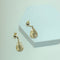 Earrings 18-carat yellow gold textured leaf dangle earrings 58 Facettes 250232