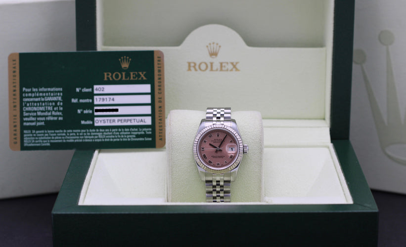 Orologio Rolex Lady-Datejust 179174 - Orologio automatico da donna 26 mm acciaio, scatola e documenti 58 Facettes ROL/LDJ/535