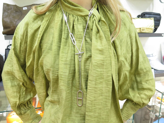 Collier Hermès Ever Chaine d’Ancre - Collier sautoir en argent 925, 77 cm 58 Facettes 271951