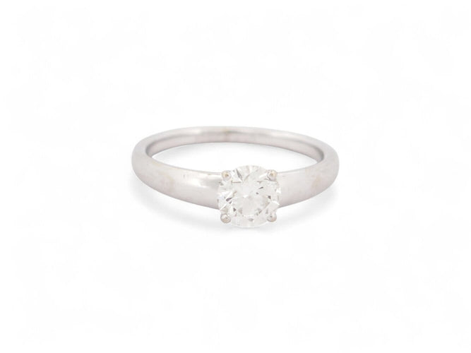 Bague 50 bague solitaire 0.63ct gia t50 or blanc 18k + alliance sertie diamant 0.1ct 58 Facettes 270398
