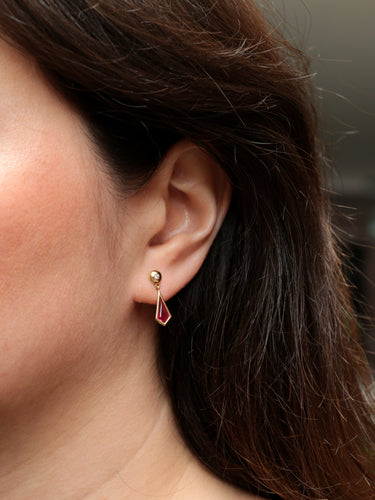 Boucles d'oreilles Boucles d’oreilles vintage en or 18k et tourmalines roses 58 Facettes 666