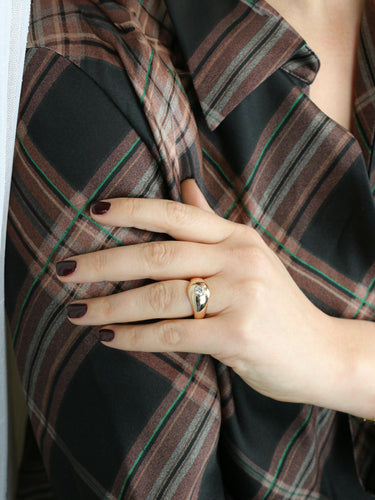 Bague 60 Bague jonc vintage en or jaune 18 carats avec diamant 0,5 ct 58 Facettes 1087.25