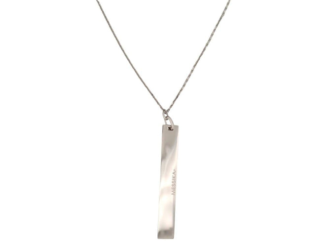 Collier Messika Kate - Collier sautoir pendentif vertical en or blanc 18k et diamants 58 Facettes 268837