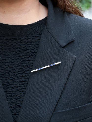 Broche Broche barrette - Motif géométrique en platine, saphirs et diamants 58 Facettes 721