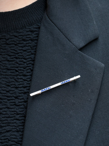 Broche Broche barrette - Motif géométrique en platine, saphirs et diamants 58 Facettes 721