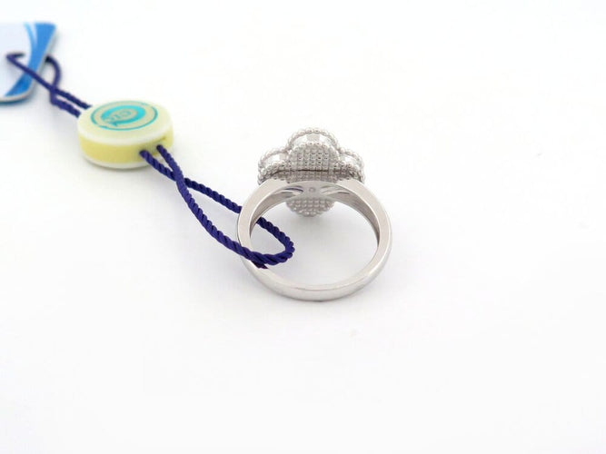 Bague 52 Van Cleef & Arpels Vintage Alhambra - Bague en or blanc 18k avec diamant 58 Facettes 264866