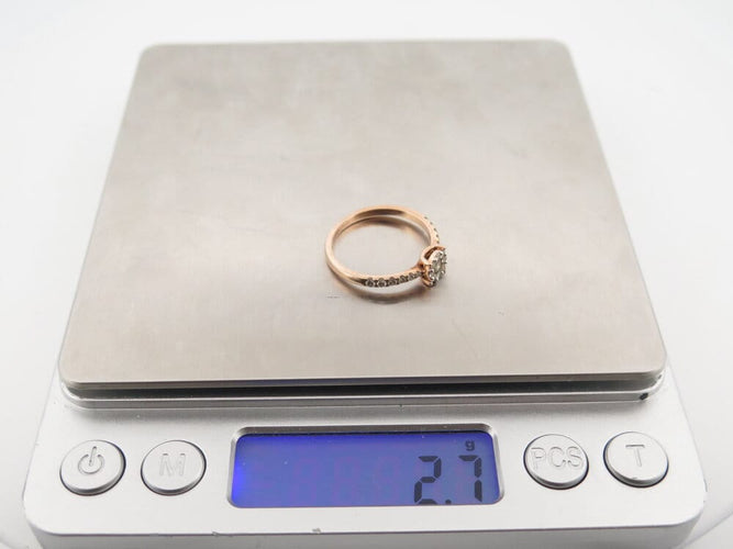 Bague 55 Juliette Paris Juju - Bague 6 mm en or rose 18K et diamants 0,45 ct 58 Facettes 267117